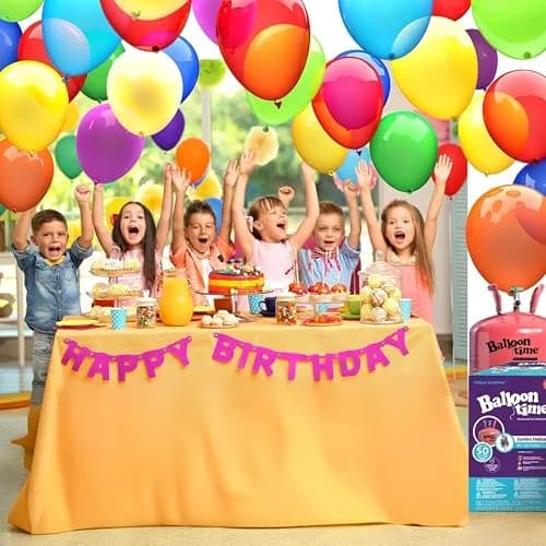 BLUE RIBBON Helium Tank for Balloons At Home Silver Kit | 2 x 14.9 cu ft Tanks, 100 Balloons, Ribbon, Weights, Tie Tools thumbnail 4