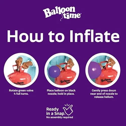 BLUE RIBBON Helium Tank for Balloons At Home Silver Kit | 2 x 14.9 cu ft Tanks, 100 Balloons, Ribbon, Weights, Tie Tools thumbnail 5