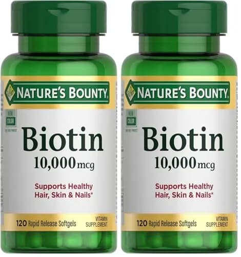 Nature's Bounty Biotin Hair Skin and Nails Vitamins, 10,000 mcg, 240 Softgels (Pack of 2) | Supports Healthy Hair, Skin and Nails thumbnail 1