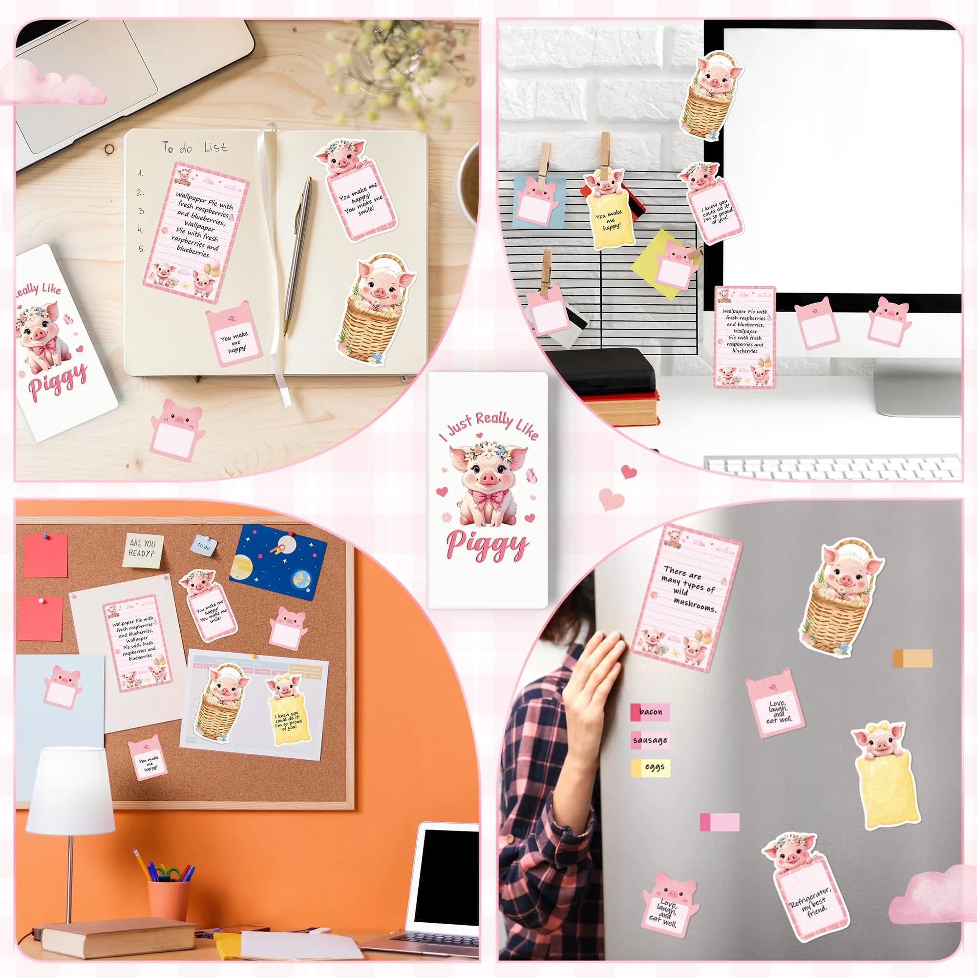 Xqumoi Pink Piggy Sticky Notes Set 550 Sheets | Cute Animal Design Self-Stick Notes thumbnail 6
