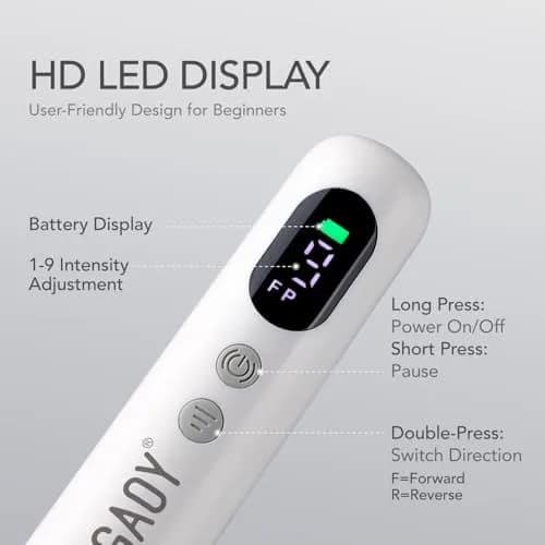 GAOY Cordless Nail Drill White | Rechargeable Electric Nail File with LED Display thumbnail 3