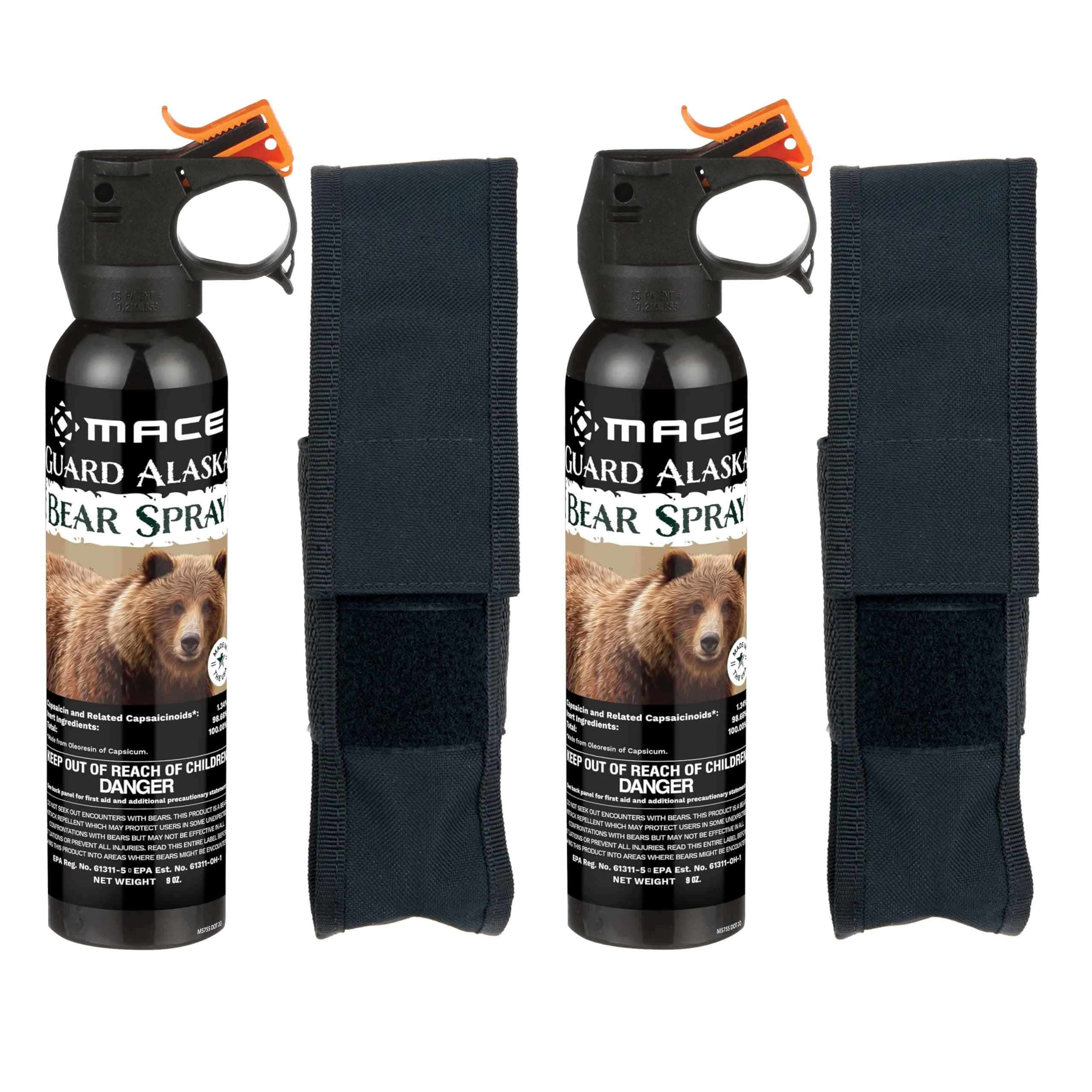 Mace Bear Spray 2-Pack Max Strength 9 oz | Wildlife Safe Deterrent for Hiking & Camping