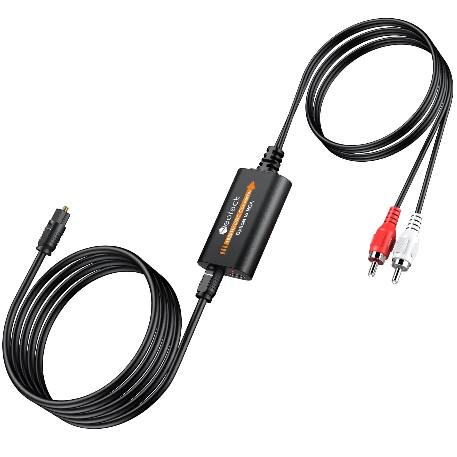 Neoteck 192kHz DAC Converter with 1.8m Optical to RCA Cable | High-Fidelity Audio Conversion