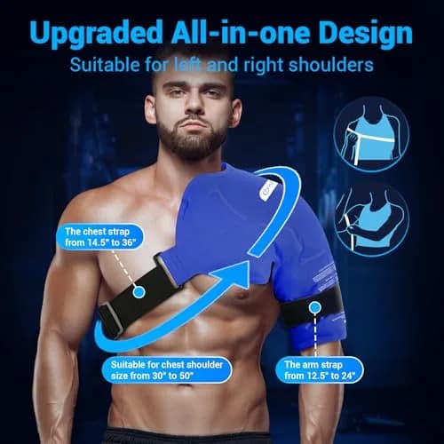 Comfytemp Shoulder Ice Pack Wrap Rotator Cuff Therapy Large/X-Large | Dual-Fabric Design for Targeted Relief thumbnail 3