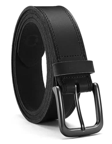 CHAOREN Mens Leather Belt 35mm (1.38") for Jeans | Full Grain Leather, Zinc Alloy Buckle, Classic Style thumbnail 1