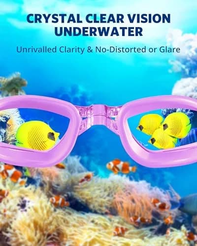 Aegend Swim Goggles Purple Clear Universal Fit Adult Youth | Anti-Fog UV Protection Leakproof thumbnail 5