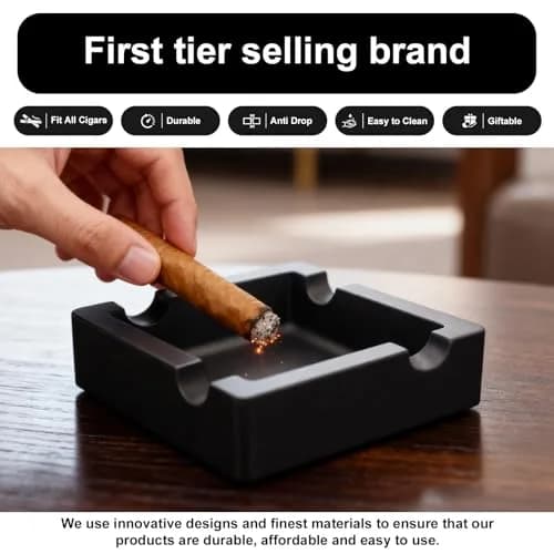 VIABRICO Outdoor Cigar Ashtrays Unbreakable Large Ring Gauge Silicone Ashtray for Patio/Indoor/Home Decor with 4 Rest thumbnail 4