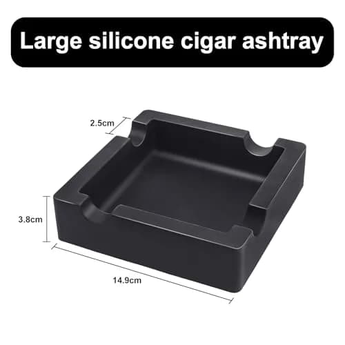 VIABRICO Outdoor Cigar Ashtrays Unbreakable Large Ring Gauge Silicone Ashtray for Patio/Indoor/Home Decor with 4 Rest thumbnail 2