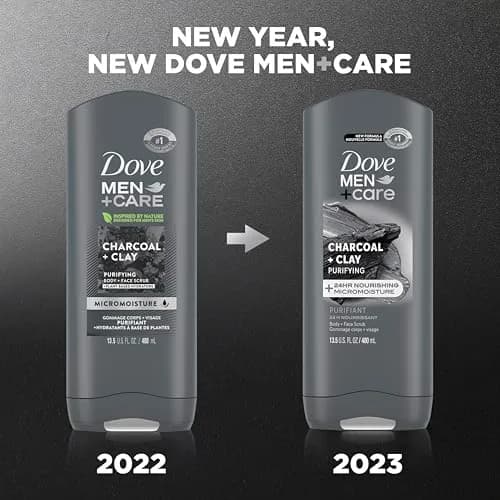 Dove Men+Care Charcoal + Clay Body & Face Wash 13.5oz Pack of 6 | Hydrates & Purifies Skin thumbnail 4