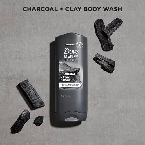 Dove Men+Care Charcoal + Clay Body & Face Wash 13.5oz Pack of 6 | Hydrates & Purifies Skin thumbnail 3