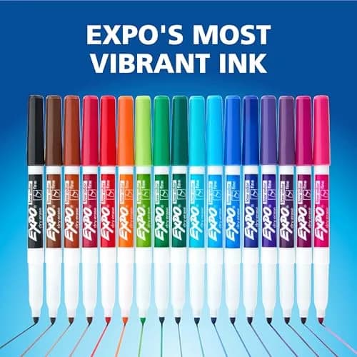 EXPO Low Odor Dry Erase Markers, Fine Tip, Assorted Colors, 96 Count | Bulk Pack Marking Pens for Classrooms & Offices thumbnail 6