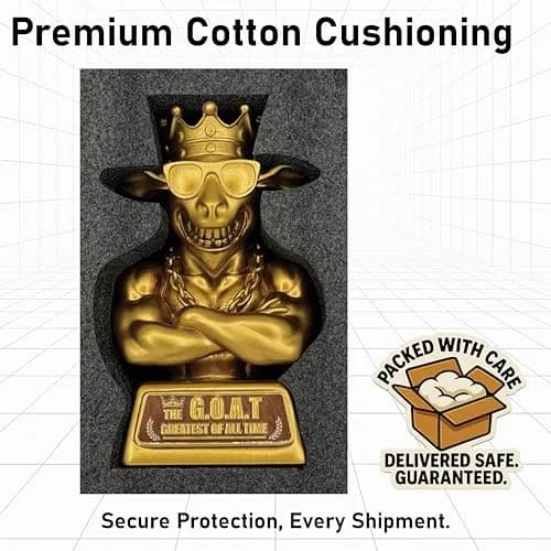 Mascotwish Muscle Goat Trophy – 9" G.O.A.T. with Muscle Resin Award for Fantasy Football, Office Desk, Best Player Trophy thumbnail 5