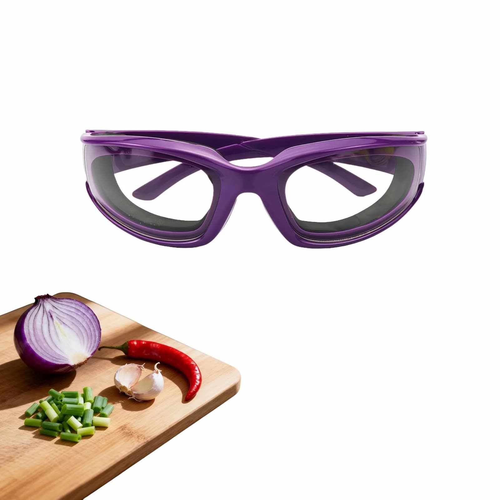 RyanDesign Tear-Free Onion Goggles, Anti Fog Kitchen Safety Glasses for Cutting Onions & Peppers - Windproof, Dustproof Protective Eyewear with Ultra-Light Frame for Cooking, Grilling(Purple)