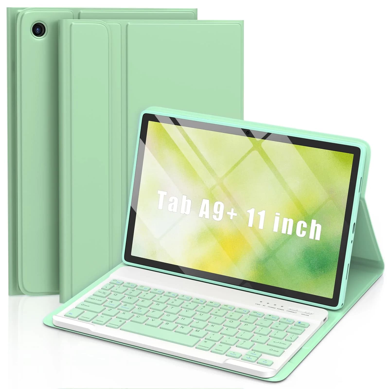 MMK Keyboard Case for Samsung Galaxy Tab A11+ / A9+ | 11 Inch, Black, Detachable Keyboard — Green