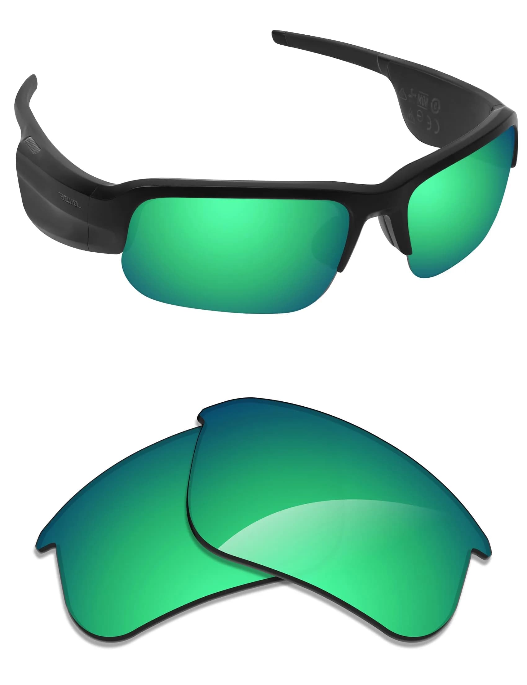 Alphax Emerald Green Mirrored Elite Polarized Replacement Lenses for Bose Tempo BMD0010 | Impact-Resistant UV Protection