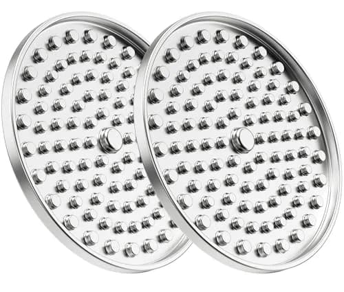 Feedoo Double Wall Stainless Steel Lick Mat for Dogs & Cats, Chew Proof Slow Feeder with Non-Slip Base, 2-Pack (8.26" Diameter) thumbnail 1