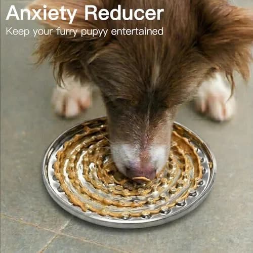 Feedoo Double Wall Stainless Steel Lick Mat for Dogs & Cats | Chew Proof Slow Feeder for Anxiety Relief & Puppy Enrichment thumbnail 4