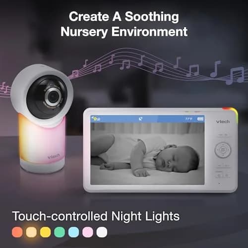 VTech Smart WiFi 7” HD Video Baby Monitor RM7866HD | Pan-Tilt-Zoom, 1080p App View, 2-Way Talk, Night Light thumbnail 7