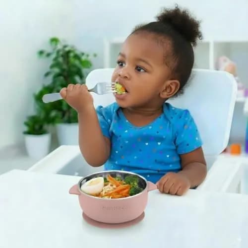 PandaEar 3 Pack Stainless Steel Baby Suction Bowls With Lids | Non-Slip, Shatterproof, Dishwasher Safe thumbnail 6