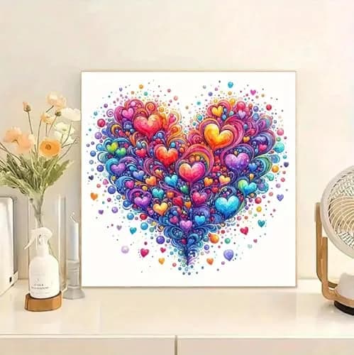 JFYHAB 5D Heart Diamond Painting Kits for Adults | DIY Full Drill Gem Art for Home Decor 12x12inch thumbnail 6