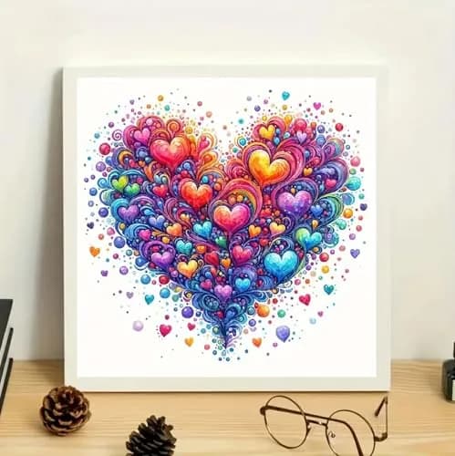 JFYHAB 5D Heart Diamond Painting Kits for Adults | DIY Full Drill Gem Art for Home Decor 12x12inch thumbnail 9