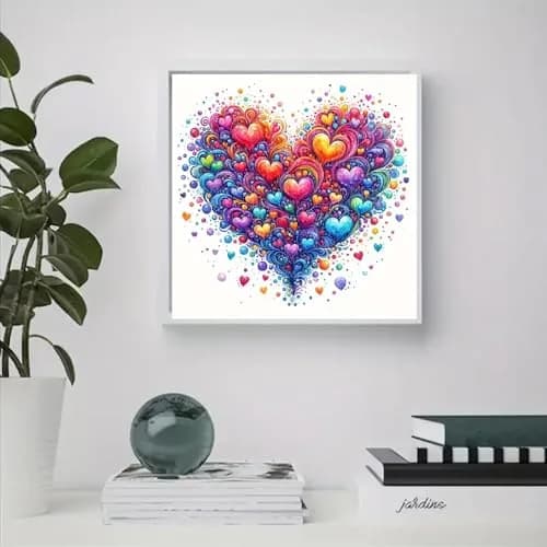 JFYHAB 5D Heart Diamond Painting Kits for Adults | DIY Full Drill Gem Art for Home Decor 12x12inch thumbnail 2