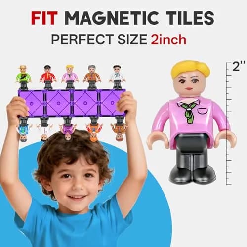 Landtaix Magnetic People Figures for Kids, 15PCS Community Helpers Toys | Magnetic Community Helpers Playset thumbnail 2