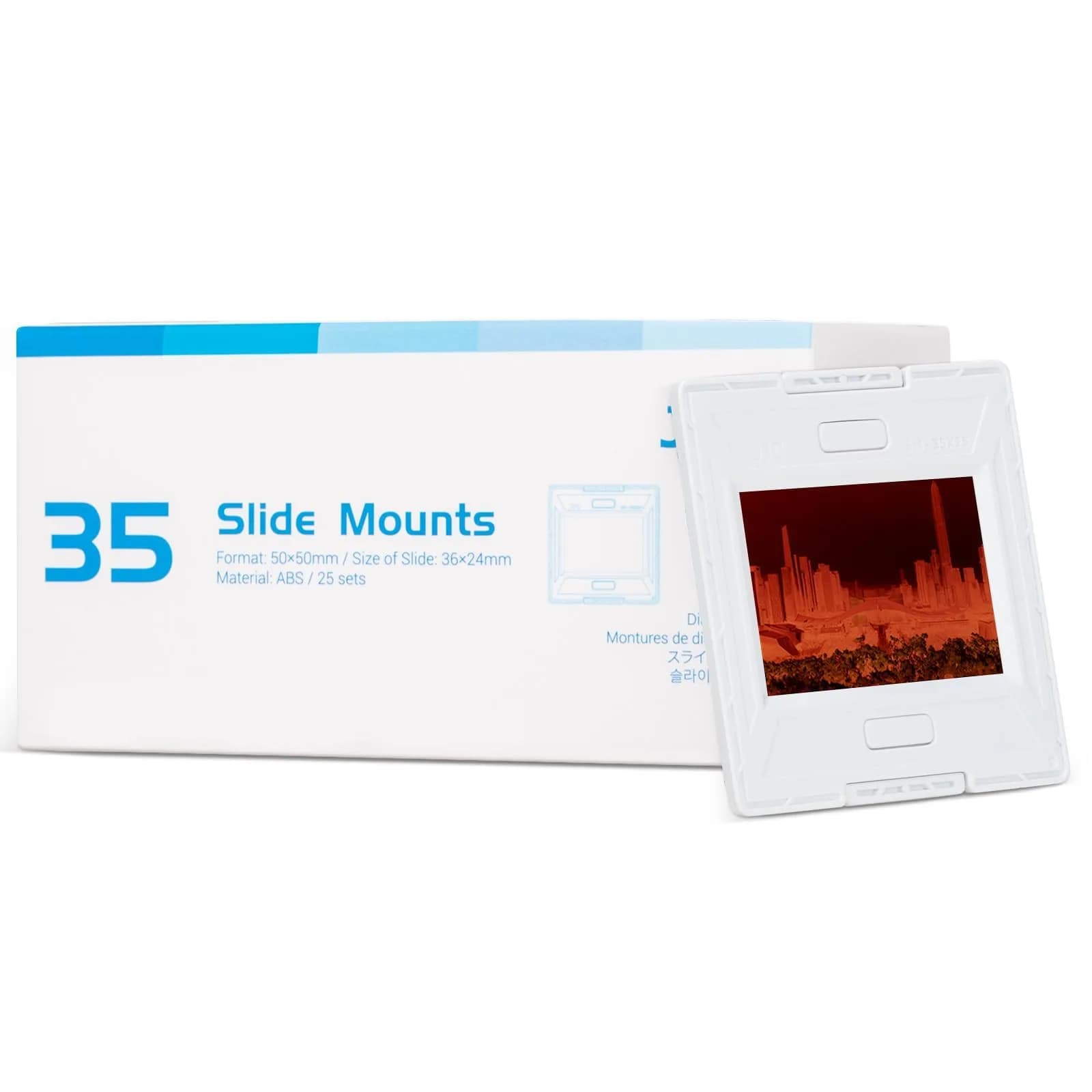 JJC 35mm Slide Film Mounts (25 Pairs, 50 Mounts Total) | Premium Scanning Accessories for Negatives and Slides