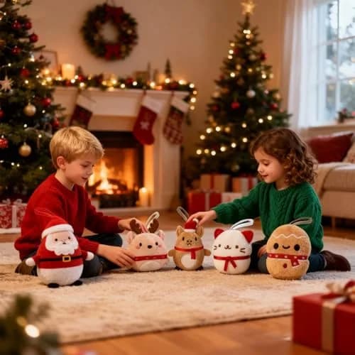 Rdogeia 9 Pcs Christmas Mini Stuffed Animals Toy Set | Festive Plush Figures for Kids 3-10 Years thumbnail 7