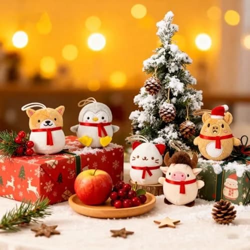 Rdogeia 9 Pcs Christmas Mini Stuffed Animals Toy Set | Festive Plush Figures for Kids 3-10 Years thumbnail 3