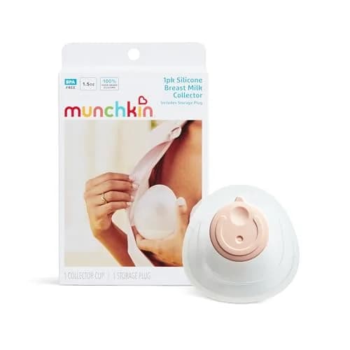 Munchkin Silicone Breast Milk Collector Cups with Storage Plug, 44ml (1.5 Fl Oz) | Discreet & Comfortable Leak Free thumbnail 1
