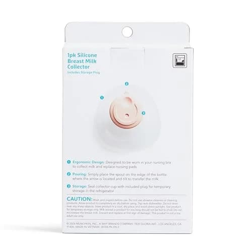 Munchkin Silicone Breast Milk Collector Cups with Storage Plug, 44ml (1.5 Fl Oz) | Discreet & Comfortable Leak Free thumbnail 8