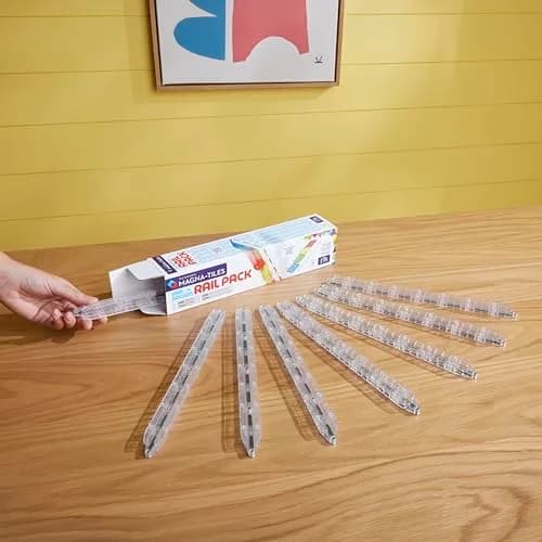 MAGNA-TILES Rail Racers Rail Pack Magnetic Construction Set 8 Pieces | STEM Learning Toy thumbnail 5