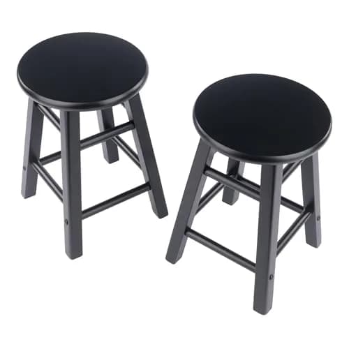 Winsome Element 2-piece Counter Stool Set | Solid Beech Wood, Classic Design, 18" Seat Height, Black Finish thumbnail 3