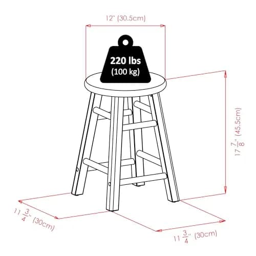 Winsome Element 2-Piece Counter Stool Set | Solid Beech Wood, Walnut Finish, 18" Seat Height thumbnail 5