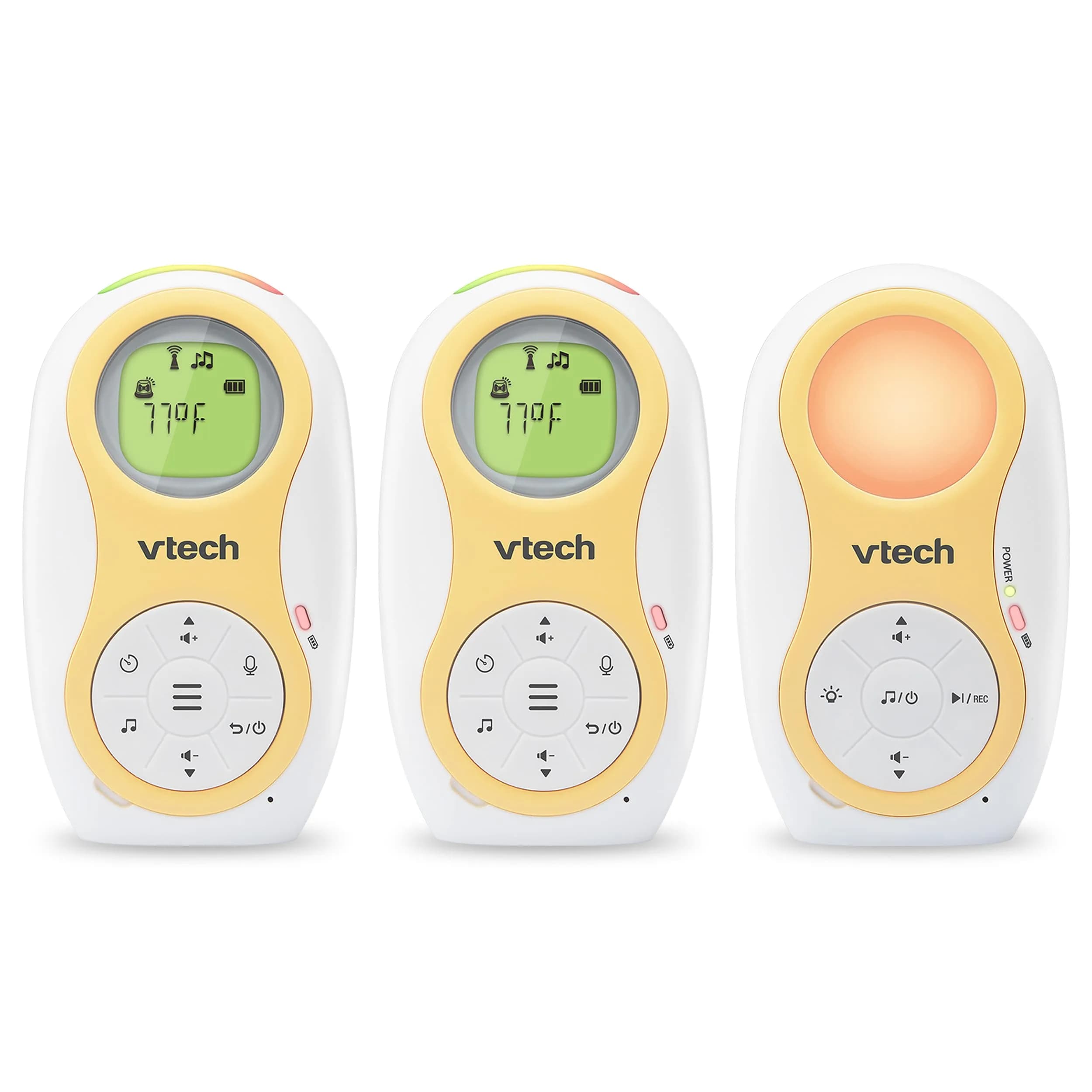VTech Digital Audio Baby Monitor with 1,000 ft Range | Clear Sound & Night Light — 2 Parent Units (Night light）