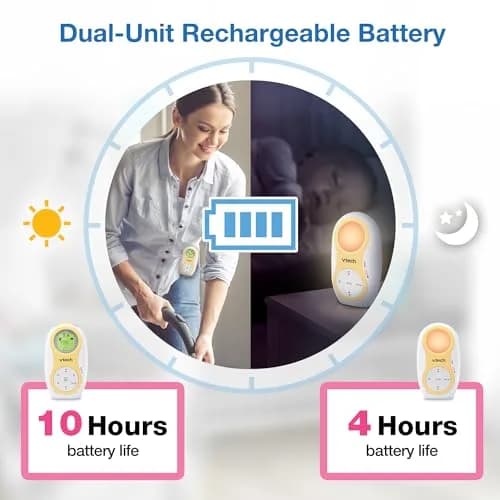 VTech DM1215-2 Digital Audio Baby Monitor with 2 Parent Units & 1500ft Range | Night Light, Lullabies, Two-Way Talk, Temp Sensor thumbnail 5
