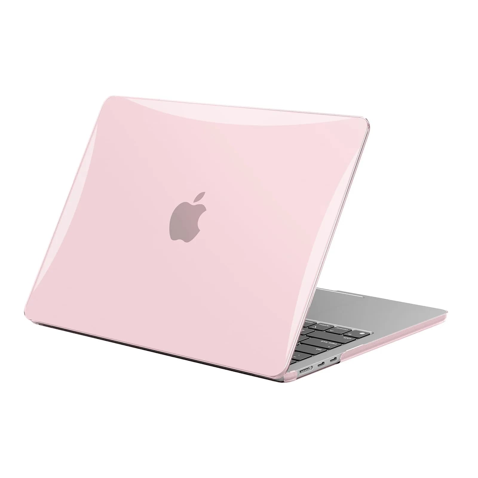 EooCoo Case for MacBook Air 13 inch M5/M4/M3/M2 | Crystal Pink Slim Hard Shell - main product image