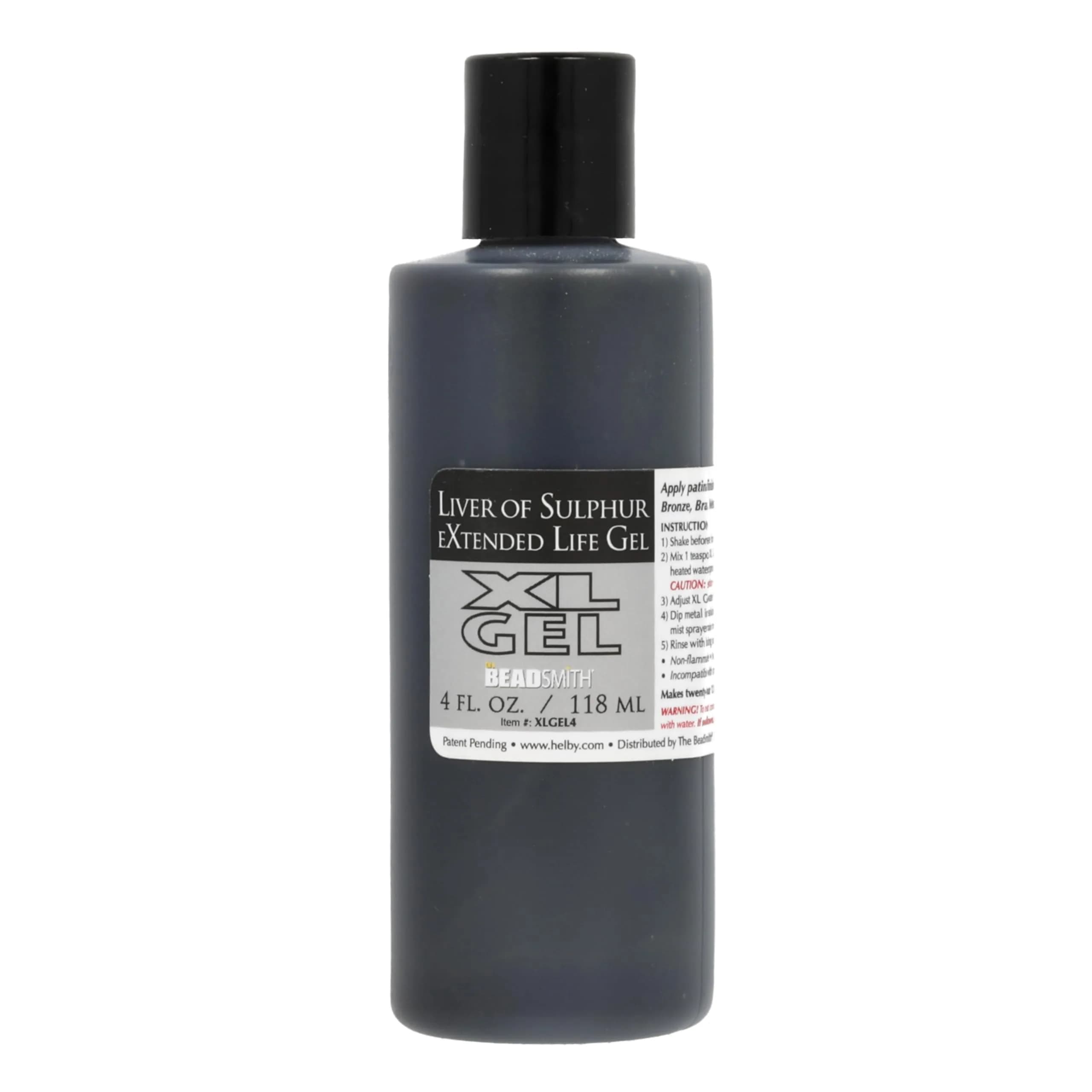 The Beadsmith XL Gel Liver of Sulfur 59ml | Extended Life Patina for Metal Art & Jewelry — 4 fl oz