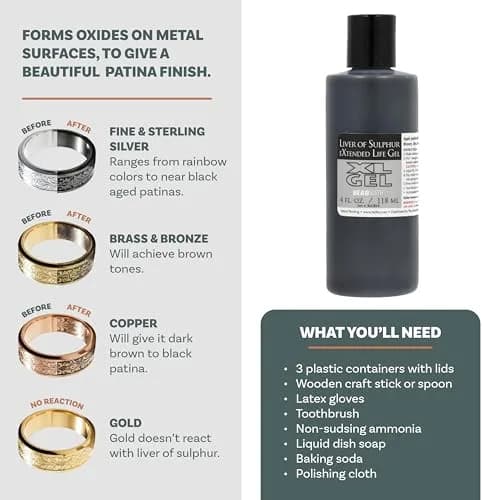 The Beadsmith XL Gel Liver of Sulfur 118ml | Patina Finish for Metal Art & Jewelry thumbnail 2