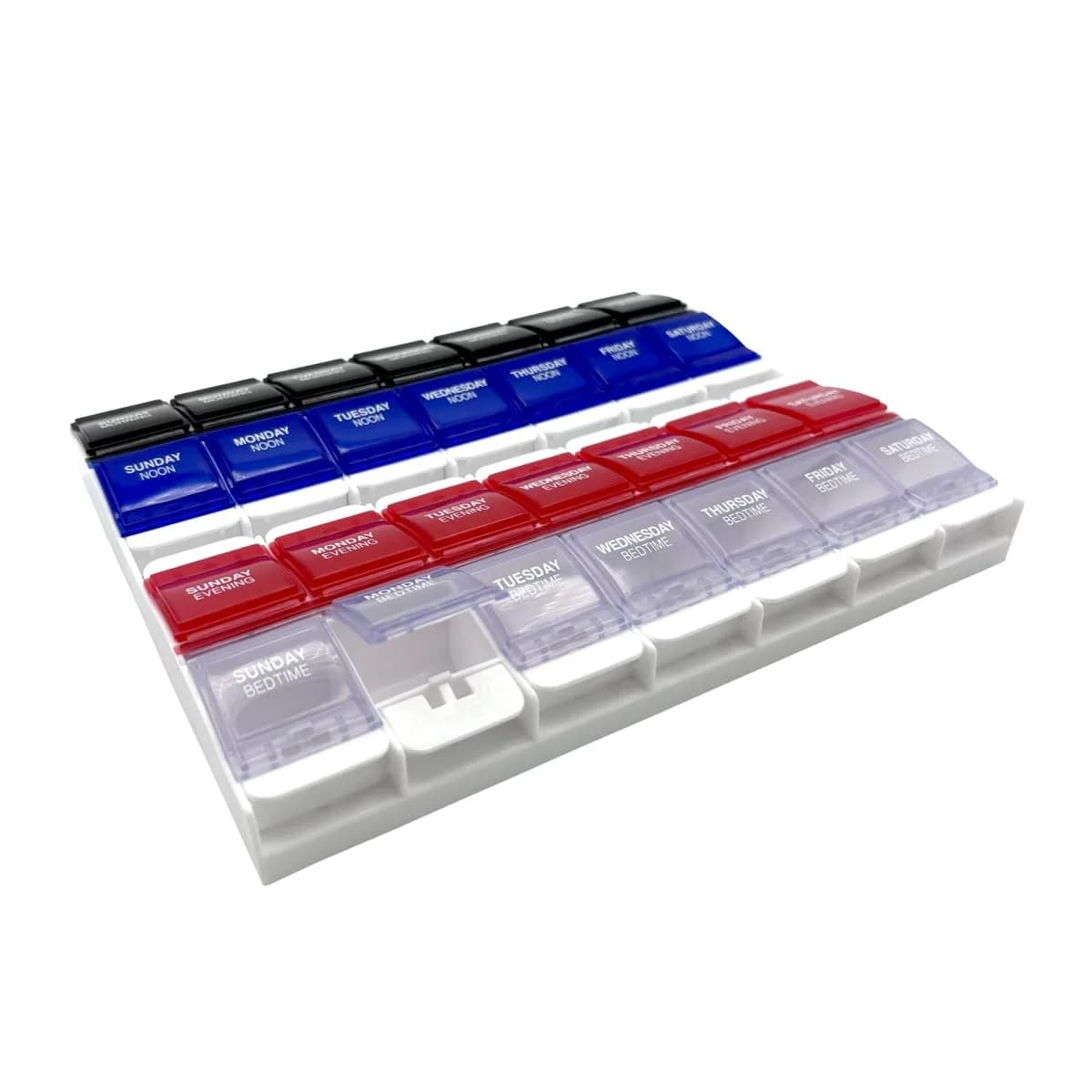 EZY DOSE Weekly Pill Organizer 7-Day, 4X/Day, 2XL | Push Button, Large Compartments, Travel Friendly - main product image
