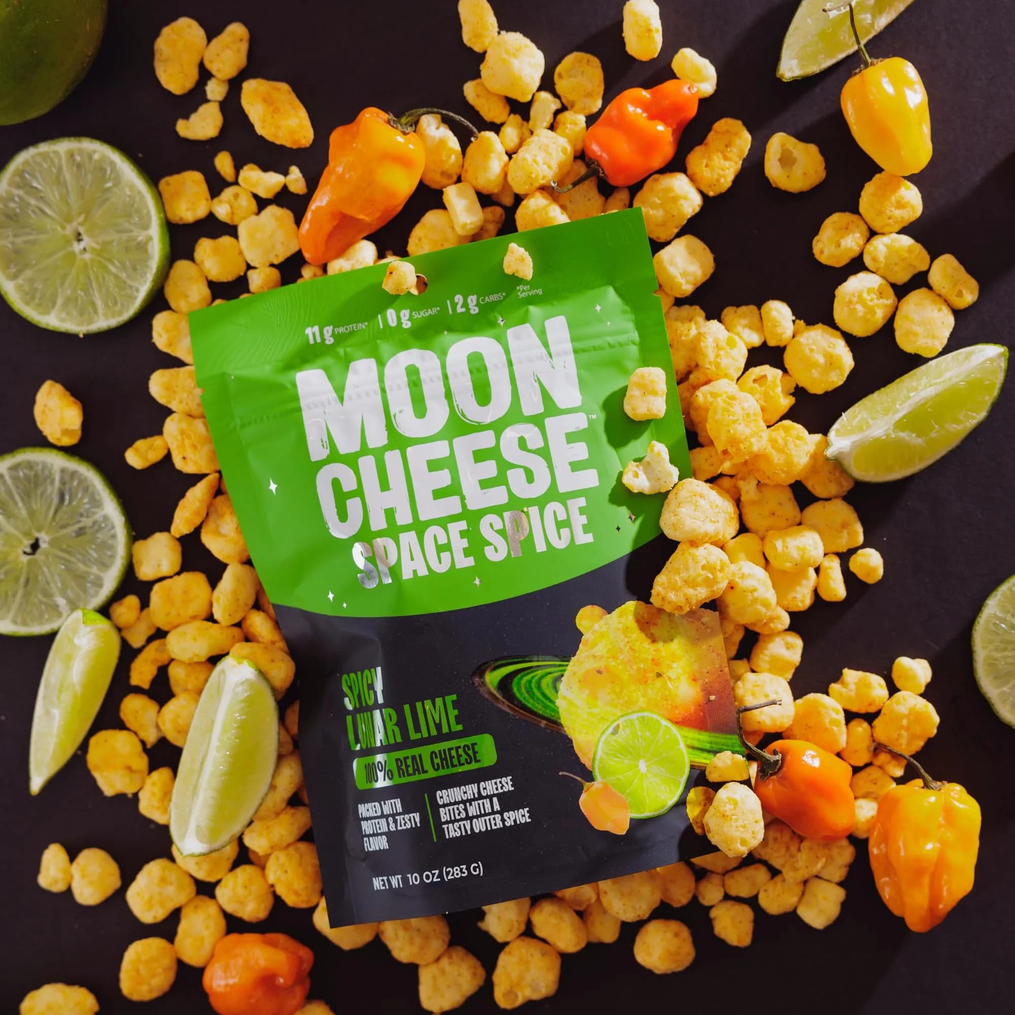 Moon Cheese Spicy Lunar Lime Cheese Bites | Protein & Gluten-Free Snack (10 oz, 2-Pack) thumbnail 3