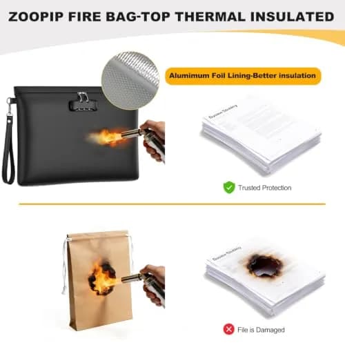 ZOOPIP Fireproof Document Bag Lock 14.3"x10.2" | Waterproof & Flame Resistant (70-120 chars) thumbnail 6