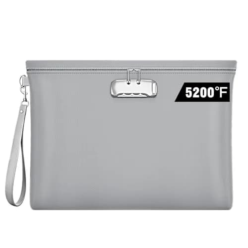 ZOOPIP Fireproof Document Bag Lock 14.3"x10.2" | Waterproof & Flame Resistant thumbnail 1