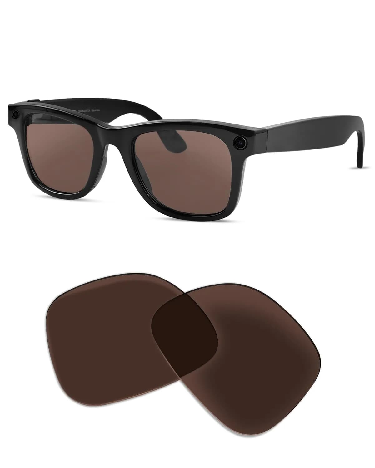 BandSmith Polarized Replacement Lenses for Ray-Ban Meta Wayfarer RW4008 & Gen 2 RW4012 (Large 53mm)