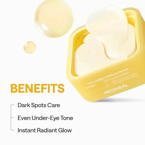 MEDIHEAL Vitamin C Collagen Capsule Eye Patches 60 Count | Brightening & Firming Hydrogel Pads for Dark Circles & Fine Lines thumbnail 4