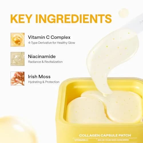 MEDIHEAL Vitamin C Collagen Capsule Eye Patches 60 Count | Brightening & Firming Hydrogel Pads for Dark Circles & Fine Lines thumbnail 5