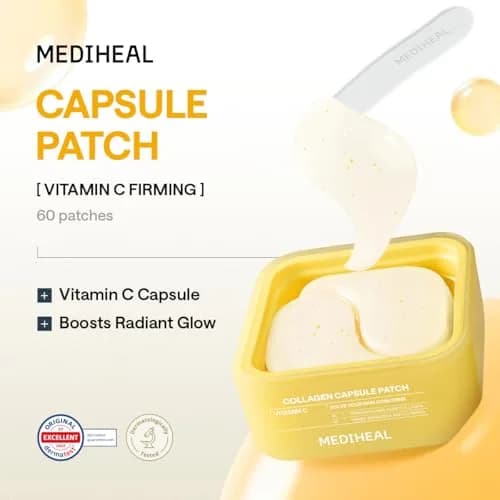 MEDIHEAL Vitamin C Collagen Capsule Eye Patches 60 Count | Brightening & Firming Hydrogel Pads for Dark Circles & Fine Lines thumbnail 3