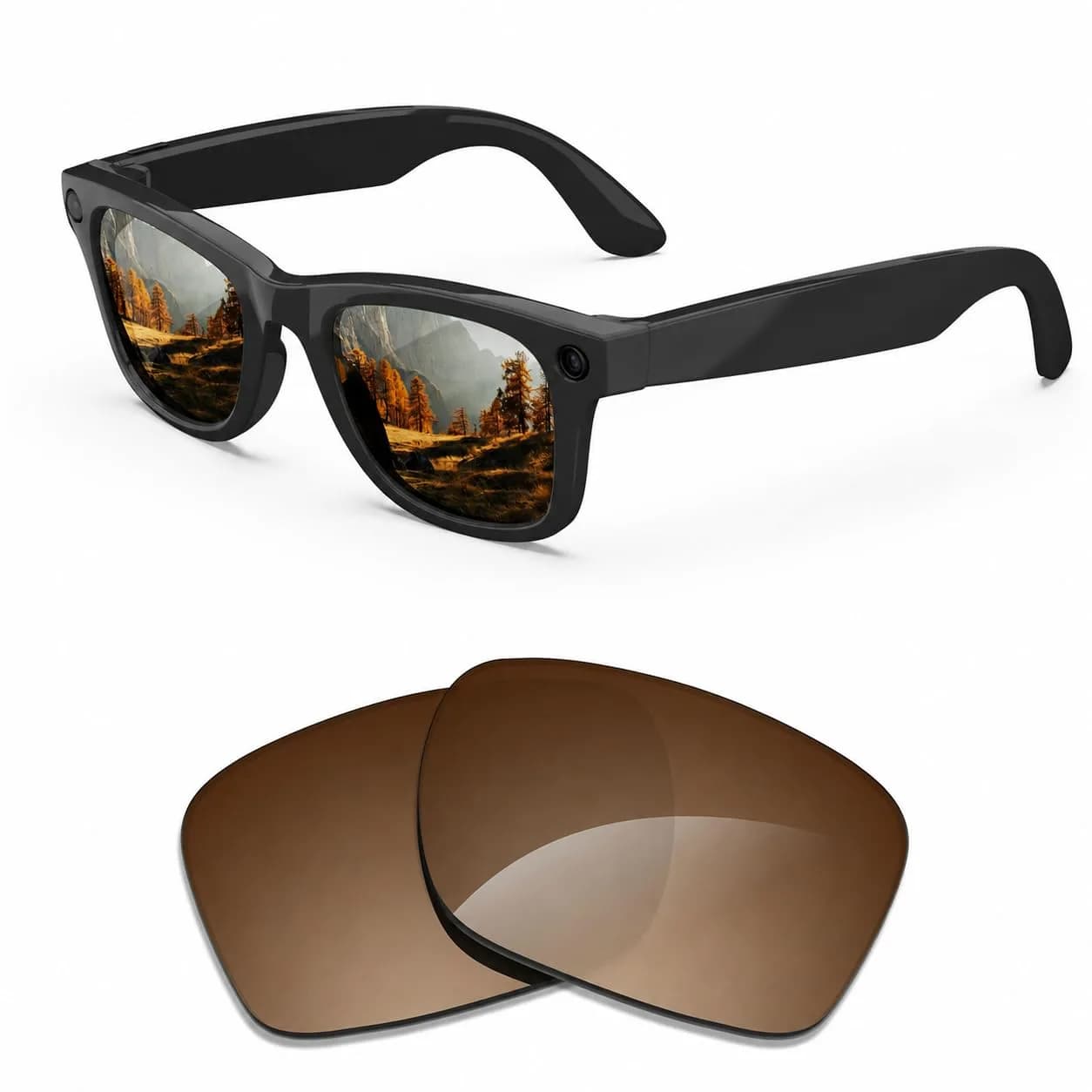 MAKCPOIMER Polarized Replacement Lenses for Ray-Ban Meta Wayfarer RW4006/RW4012 50mm & RW4008/RW4012 53mm | Enhanced Clarity & UV Protection — Standard