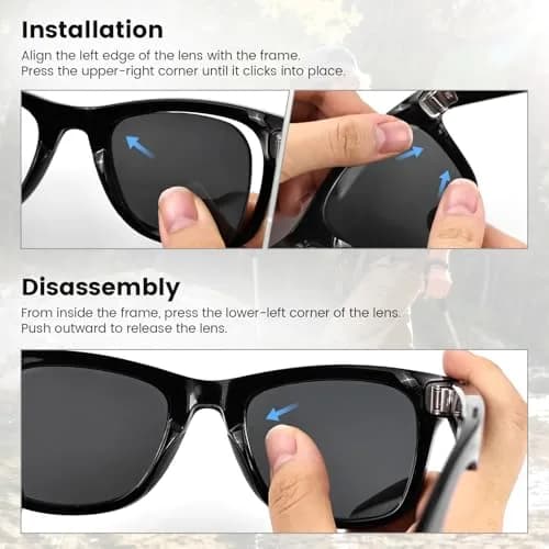 MAKCPOIMER Replacement Polarized Lenses for Ray-Ban Meta Wayfarer | Accurate Fit & UV Protection thumbnail 6